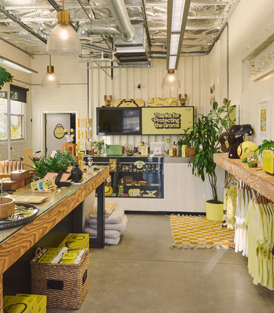Interior of a Sun Bum retail shop with merch, skincare, and fun decor from the Store Locator Collection - Sun Bum.